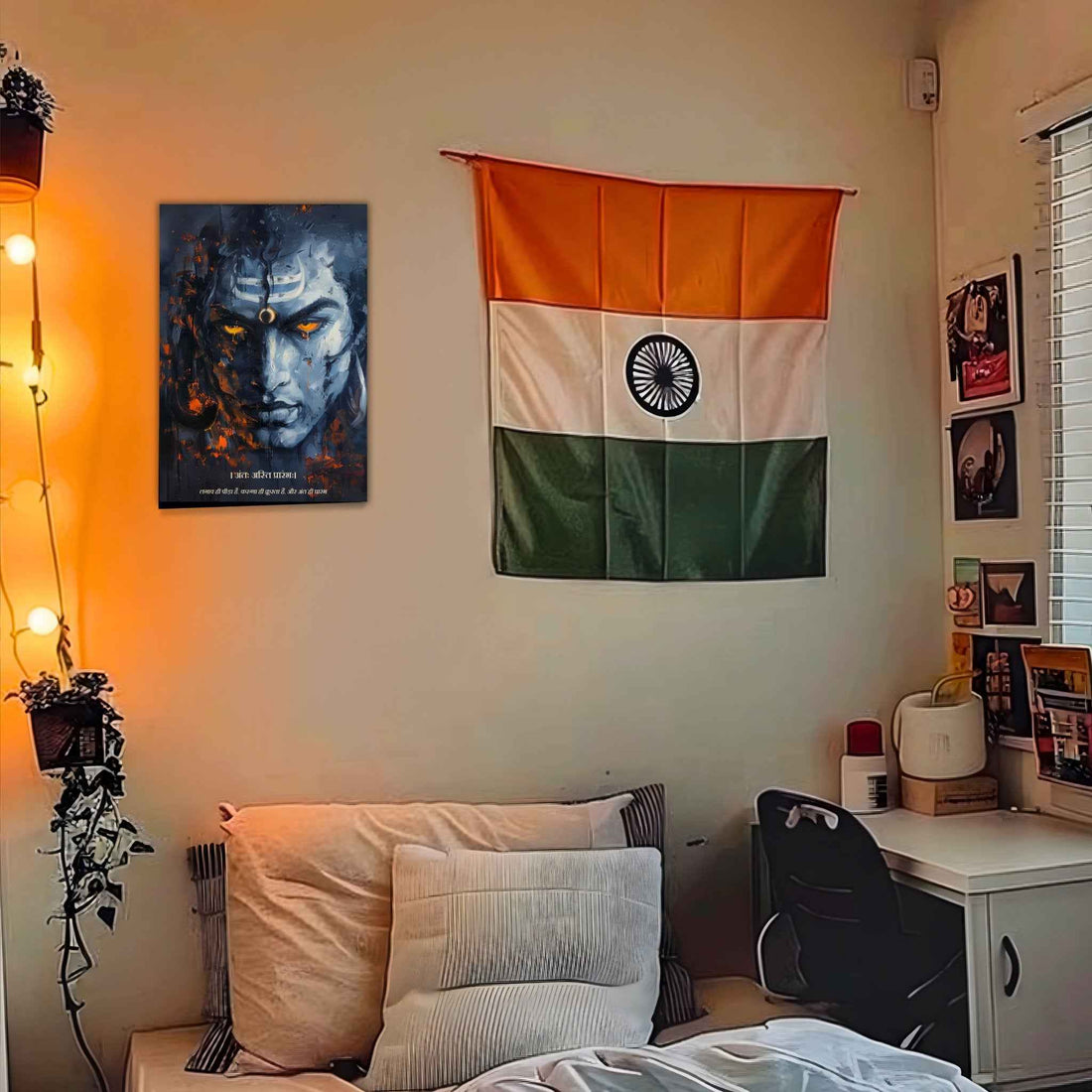 The Lord Shiva "अंतः अस्ति प्रारंभः" Poster | 8K | Premium Glossy - Bharatvarsh Arts--Wall Poster Sets - Buy Indian Spiritual, Mythology, Gods, Warrior Wall Art - For Living Room, Decor