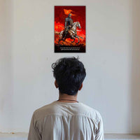 The 'तू भी है राणा का वंशज' Maharana Pratap Poster | 8K | Premium Glossy - Bharatvarsh Arts--Wall Poster Sets - Buy Indian Spiritual, Mythology, Gods, Warrior Wall Art - For Living Room, Decor