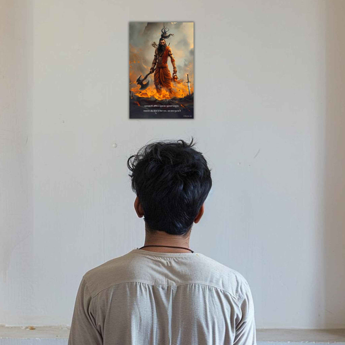 The 'शस्त्रशास्त्रैः शौर्येण ' Parshuram Poster | 8K | Premium Glossy - Bharatvarsh Arts--Wall Poster Sets - Buy Indian Spiritual, Mythology, Gods, Warrior Wall Art - For Living Room, Decor