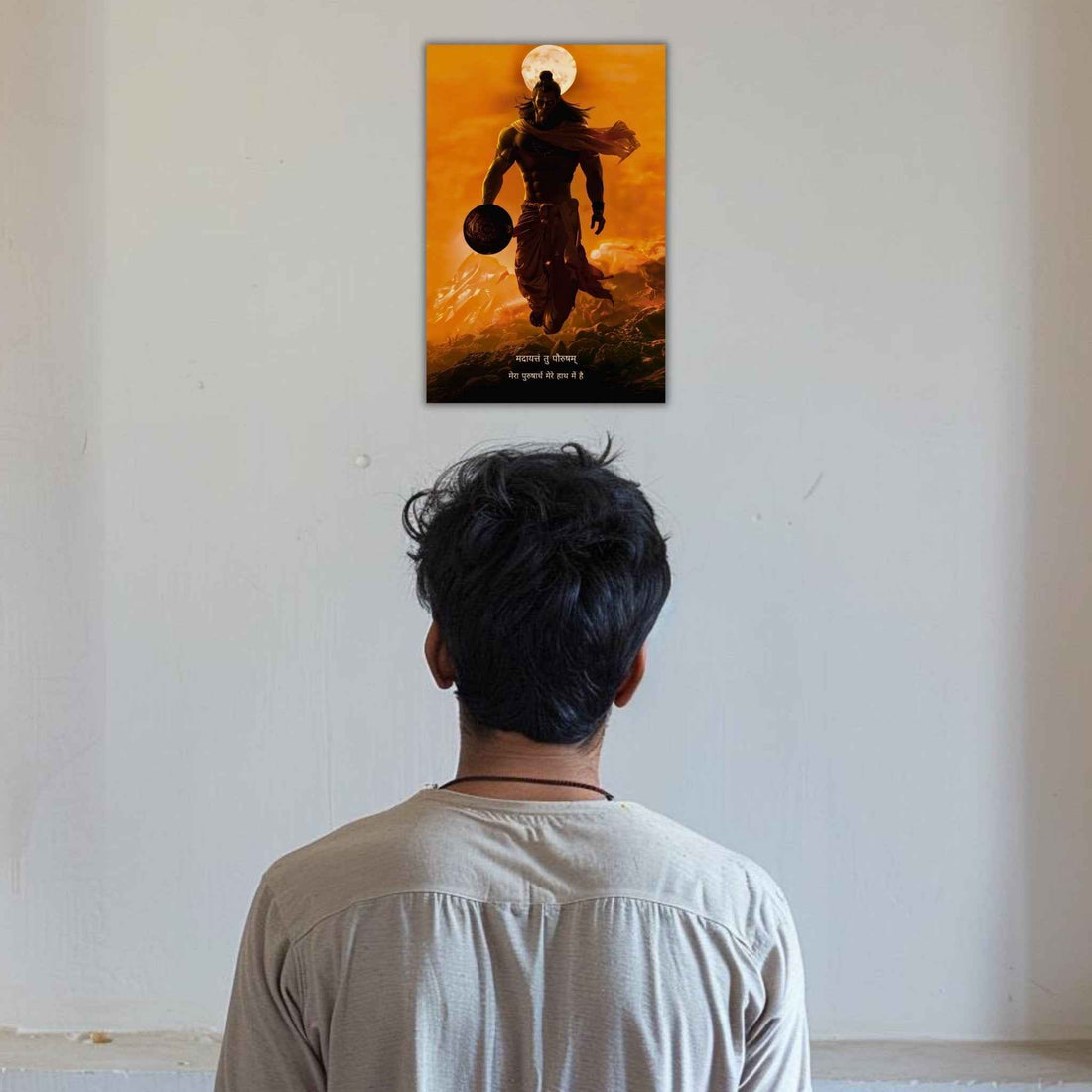 The 'पवनपुत्र' Pavanputra Hanuman Poster | 8K | Premium Glossy - Bharatvarsh Arts--Wall Poster Sets - Buy Indian Spiritual, Mythology, Gods, Warrior Wall Art - For Living Room, Decor