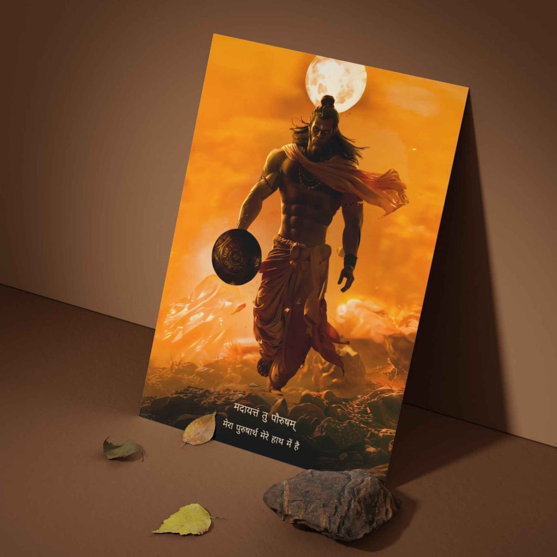 The 'पवनपुत्र' Pavanputra Hanuman Poster | 8K | Premium Glossy - Bharatvarsh Arts--Wall Poster Sets - Buy Indian Spiritual, Mythology, Gods, Warrior Wall Art - For Living Room, Decor