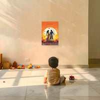 The Ram Sita Love Meets Victory Wall Poster | 8K Wall Art | Premium Glossy - Bharatvarsh Arts--Wall Poster Sets - Buy Indian Spiritual, Mythology, Gods, Warrior Wall Art - For Living Room, Decor