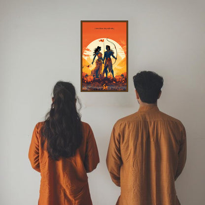 The Ram Sita "Love Meets Victory" Poster |  Portrait - 1 x 1.5 ft ( Premium Glossy )